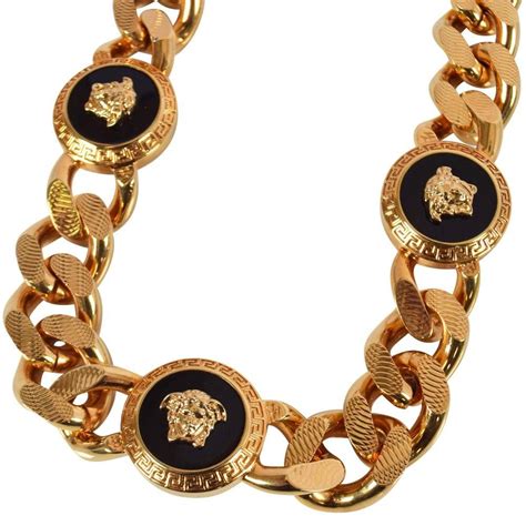 mens necklace versace|versace gold necklace for men.